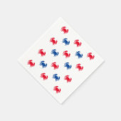 赤白青カニ模様7月4日愛国心 スタンダードカクテルナプキン (角)