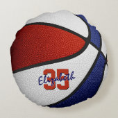 赤白青ガールズボーイズスポーツバスケットボール ラウンドクッション (裏面)