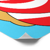 赤白青キスマイクイックシーサイドユーモア ポスター (角)