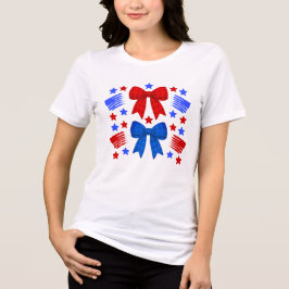 赤白青ギンガムボウ トライブレンドTシャツ
