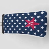 赤白青クラシックモノグラムスターズ ゴルフヘッドカバー (正面)