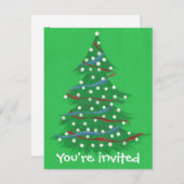 赤白青クリスマスツリーパーティの招待状 招待状 (正面/裏面)