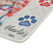赤白青クリーム色シベリアンハスキー犬のおやつ カッティングボード (角)