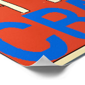 赤白青クロウフィッシュ国旗 ポスター (角)