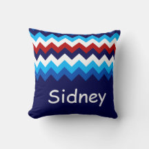 赤白青クールシボロンモノグラム装飾用クッション