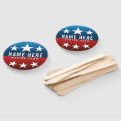 赤白青グリッターアメリカのキャンペーンテンプレート ハンドファン (組立なし)