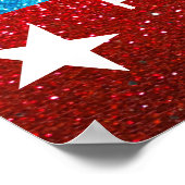 赤白青グリッターアメリカのキャンペーンテンプレート ポスター (角)