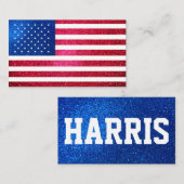赤白青グリッターアメリカのキャンペーンテンプレート 名刺 (正面/裏面)