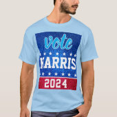 赤白青グリッターアメリカのキャンペーンテンプレート Tシャツ (正面)