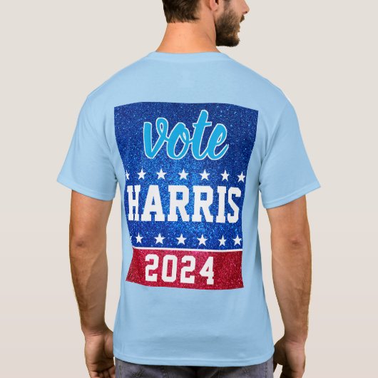 赤白青グリッターアメリカのキャンペーンテンプレート Tシャツ (裏面)