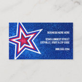 赤白青グリッターアメリカンスターズテンプレート 名刺 (裏面)