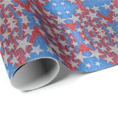 赤白青グリッターアメリカンフラッグスターストライプズ ラッピングペーパー (ロールコーナー)