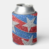 赤白青グリッターアメリカンフラッグスターストライプズ 缶クーラー (缶正面)
