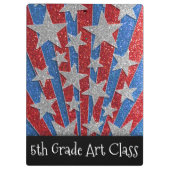 赤白青グリッター先生教室の名前 クリップボード (裏面)