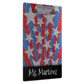 赤白青グリッター先生教室の名前 クリップボード (右)