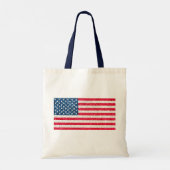 赤白青グリッター愛国米国アメリカ国旗 トートバッグ (裏面)