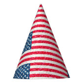 赤白青グリッター愛国米国アメリカ国旗 パーティーハット (正面)