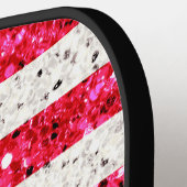 赤白青グリッター愛国米国アメリカ国旗 ピックルボールラケット (左詳細)