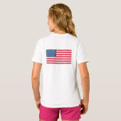 赤白青グリッター愛国米国アメリカ国旗 Tシャツ (裏面フル)