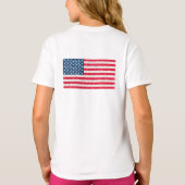 赤白青グリッター愛国米国アメリカ国旗 Tシャツ (裏面)