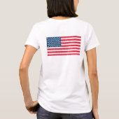 赤白青グリッター愛国米国アメリカ国旗 Tシャツ (裏面)