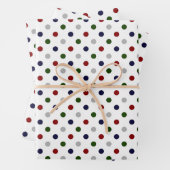 赤白青グリーングレー水玉模様 ラッピングペーパーシート (インサイチュ)