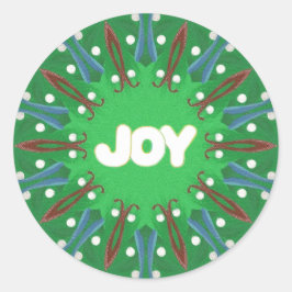 赤白青グリーンジョイ万華鏡のように千変万化するパターン愛国心 ラウンドシール