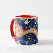 赤白青ゴールデンストライプ マグカップ (正面左)