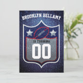 赤白青サッカーチームのカラーズクォーターバック 招待状 (スタンド正面)