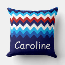 赤白青シェブロンカスタム装飾用クッション