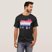 赤白青ショーブタタイダイ染め 7月4日 ブタ Tシャツ (正面フル)