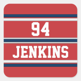 赤白青ジャージーストライプズのカスタマイズ可能なゴルフハ スクエアシール