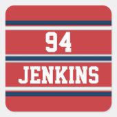 赤白青ジャージーストライプズのカスタマイズ可能なゴルフハ スクエアシール (正面)