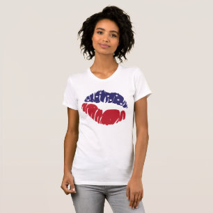 赤白青スストライプターズキスLIPS Tシャツ