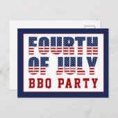 赤白青スストライプターズBBQパーティー4日 インビテーションポストカード (正面/裏面)