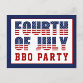 赤白青スストライプターズBBQパーティー4日 インビテーションポストカード (正面)