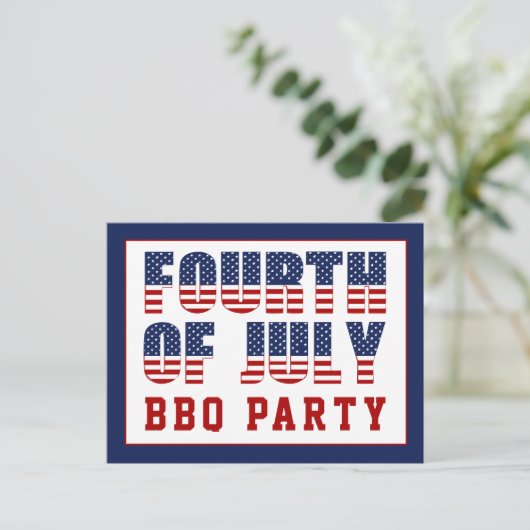 赤白青スストライプターズBBQパーティー4日 インビテーションポストカード (スタンド正面)