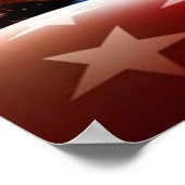 赤白青スターとFireworksキャンバスの印刷 ポスター (角)