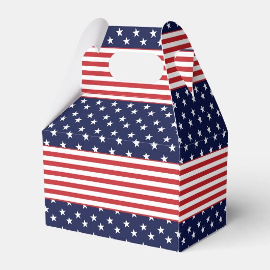赤白青スターストライプズ&パーティーの好意ボックス フェイバーボックス (裏面サイド)