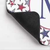 赤白青スターズアメリカ愛国的モノグラム マウスパッド (コーナー)