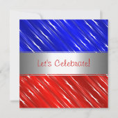 赤白青スターズ抽象芸術パーティーイベントインビタティ 招待状 (正面)