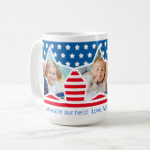 赤白青スターフォトパパヒーローマグ コーヒーマグカップ (正面左)