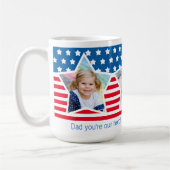 赤白青スターフォトパパヒーローマグ コーヒーマグカップ (左)