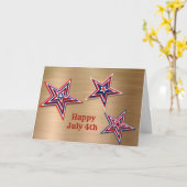 赤白青スター金ゴールド7月4日 カード (黄色い花)