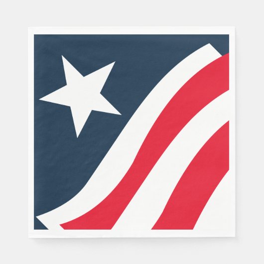 赤白青スター&ストライプ紙ナプキンス スタンダードランチョンナプキン (正面)