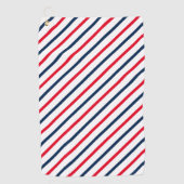 赤白青ストライプの愛国モダン ゴルフタオル (正面)