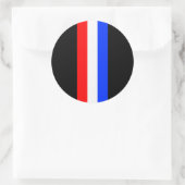 赤白青ストライプトリバーステッカー ラウンドシール (バッグ)