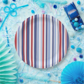 赤白青ストライプ紙プレート ペーパープレート (パーティー)