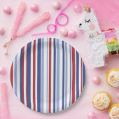 赤白青ストライプ紙プレート ペーパープレート (パーティー)