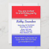 赤白青ストライプ野球バースデーパーティー 招待状 (裏面)